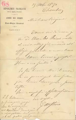 Lettera di Tanara alla moglie